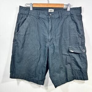 Vans Cargo Shorts Mens 36 Black Ripstop Cotton Relaxed Fit Solid Skate
